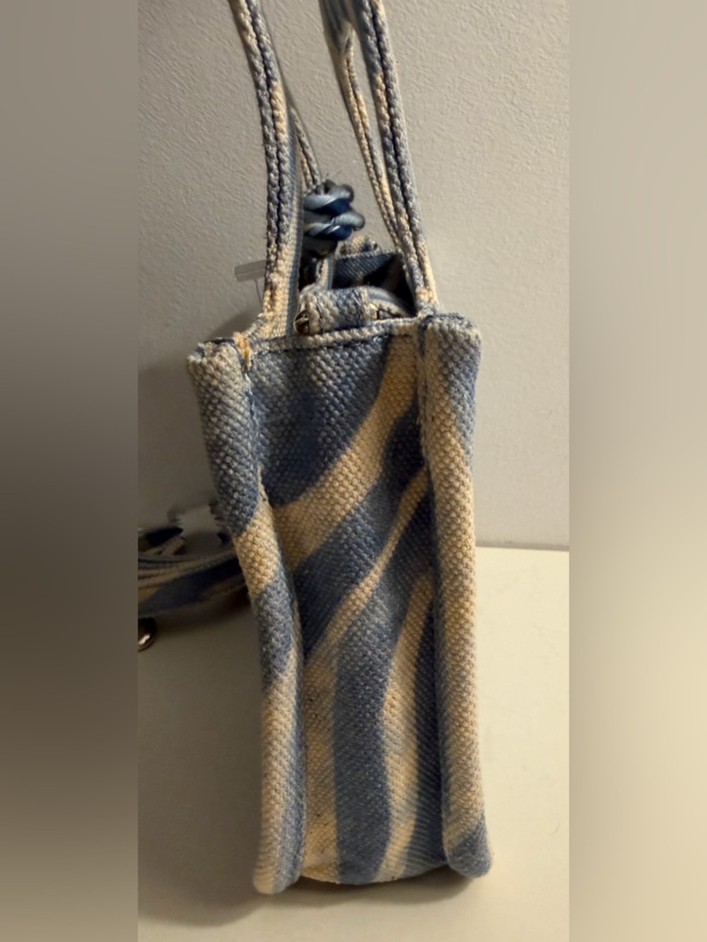 Vince Camuto small tote in blue and white zebra print.  NWT - Picture 2 of 14